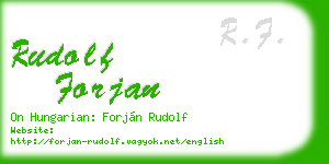 rudolf forjan business card